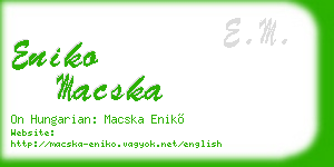 eniko macska business card