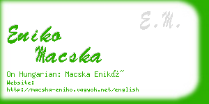 eniko macska business card
